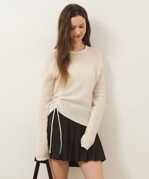 드로우 스트링 니트_크림