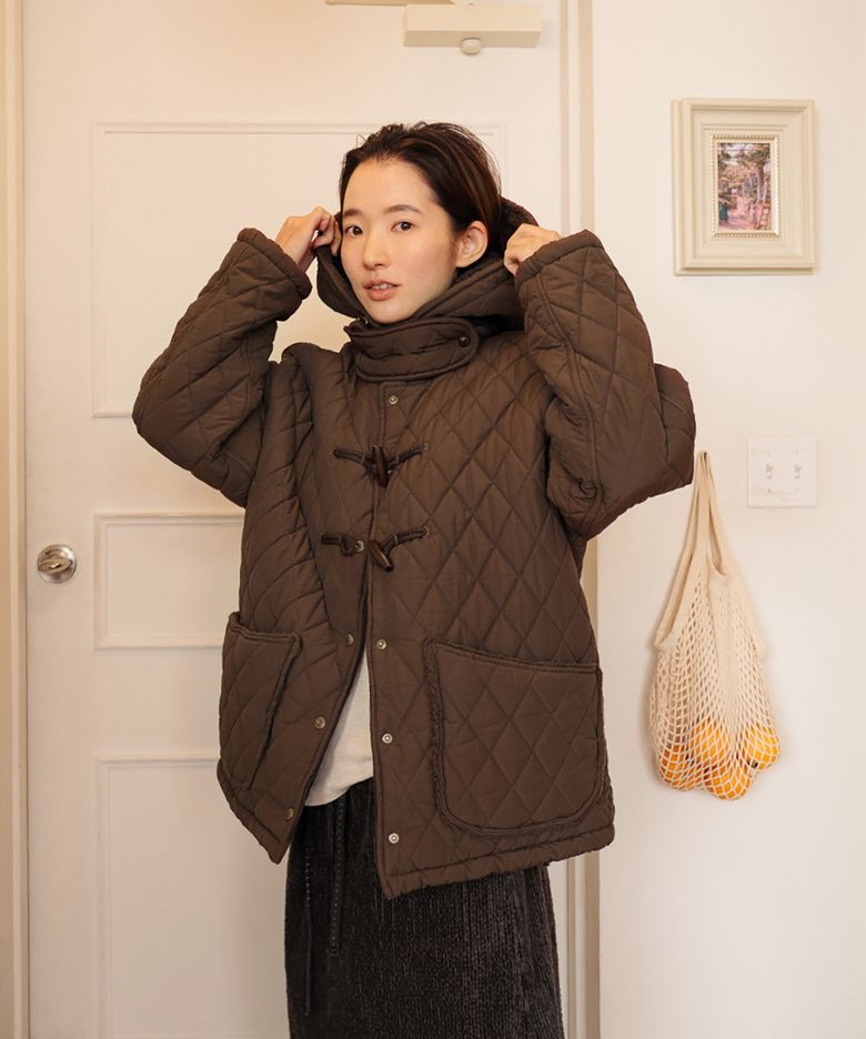 하버 퀼팅 점퍼 브라운