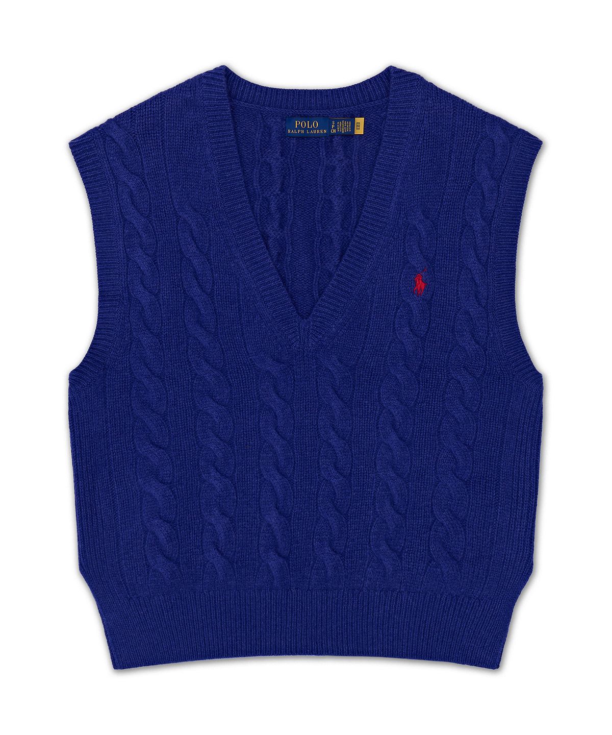 폴로 랄프 로렌(POLO RALPH LAUREN) 케이블 니트 울 캐시미어 스웨터 베스트-멀티 컬러