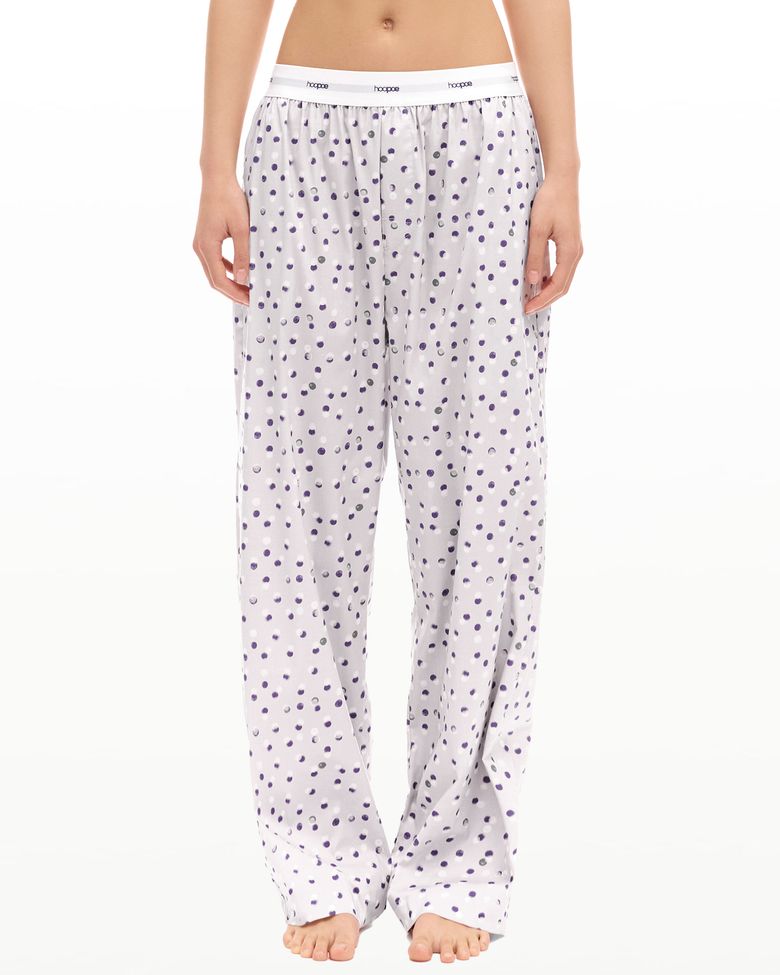 signature pajama pants in dot print_oyster grey