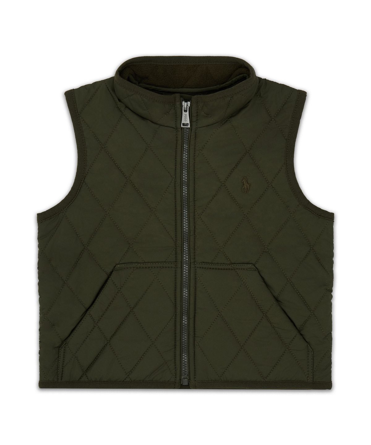 폴로 랄프 로렌 칠드런(POLO RALPH LAUREN CHILDREN) 플리스 라인 퀼트 베스트-다크 그린