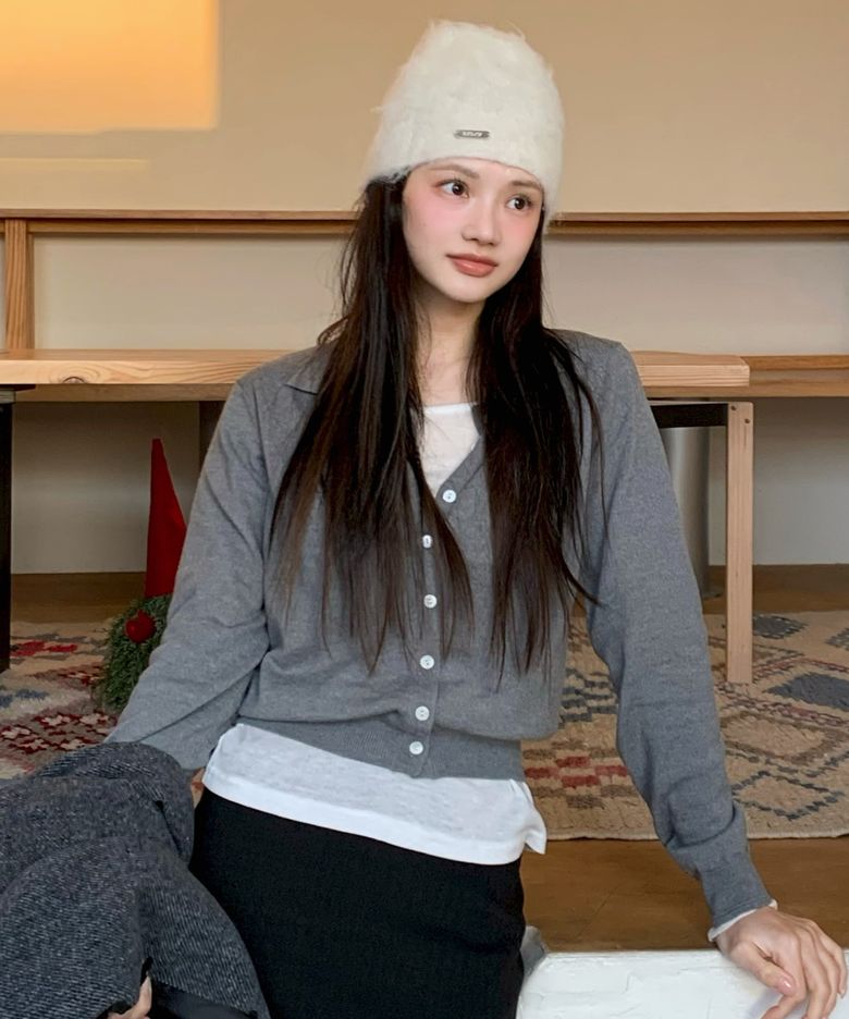 Mila Knit Cardigan Gray