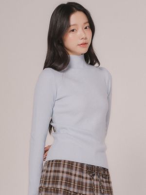 하프넥 니트탑 (3color)