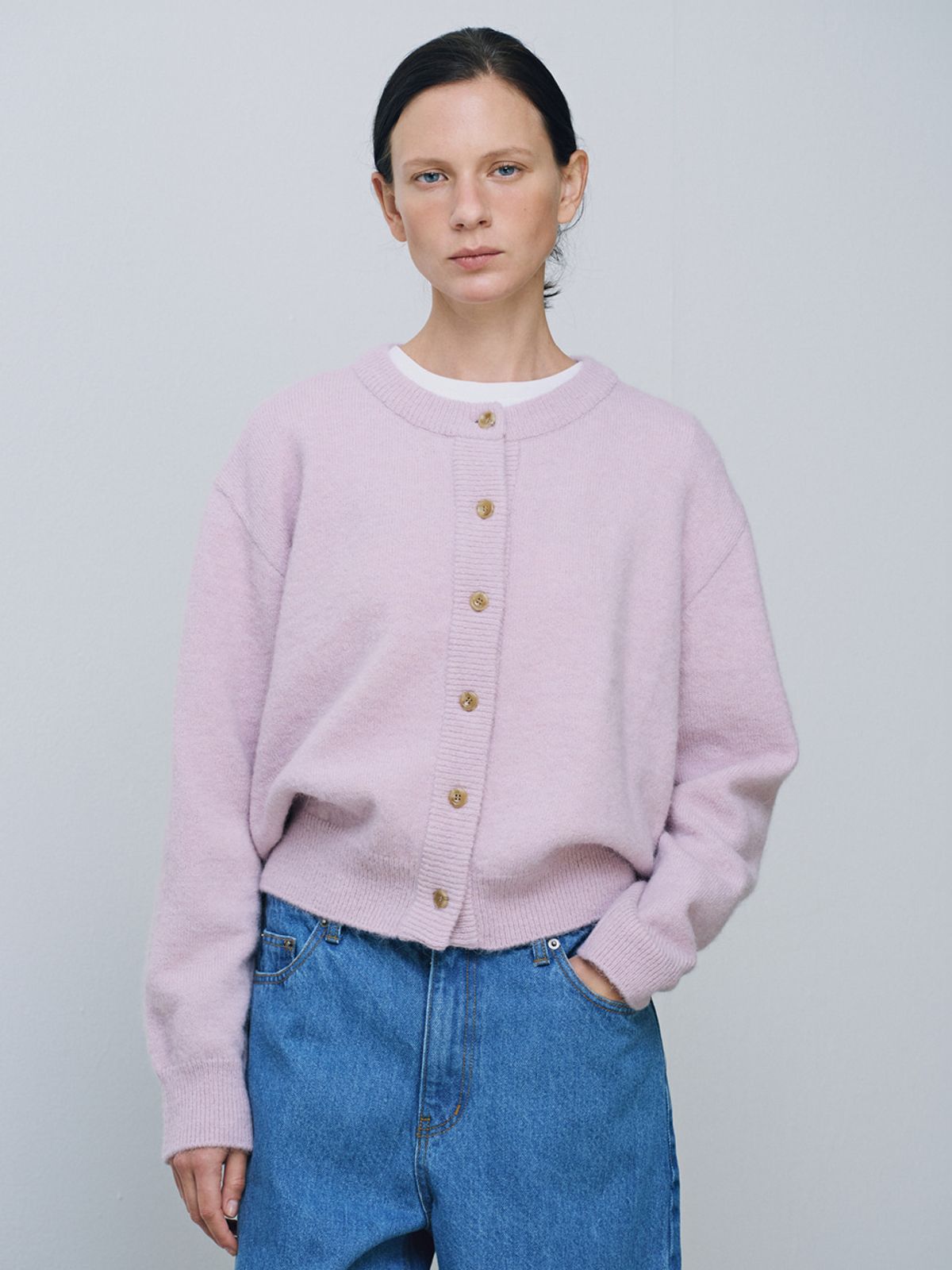 시엔느(SIENNE) Fog Alpaca Cardigan (Lavender)