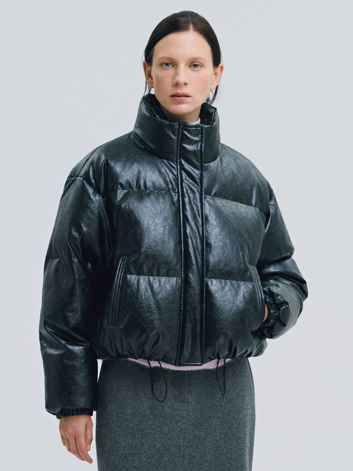 시엔느(SIENNE) Nuit Leather Goose-down (Black)