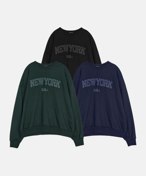 모노 뉴욕 부클 오버핏 맨투맨 [XL-6XL]