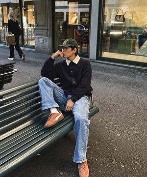 모노진 텐션 와이드핏 데님팬츠 [32-46]