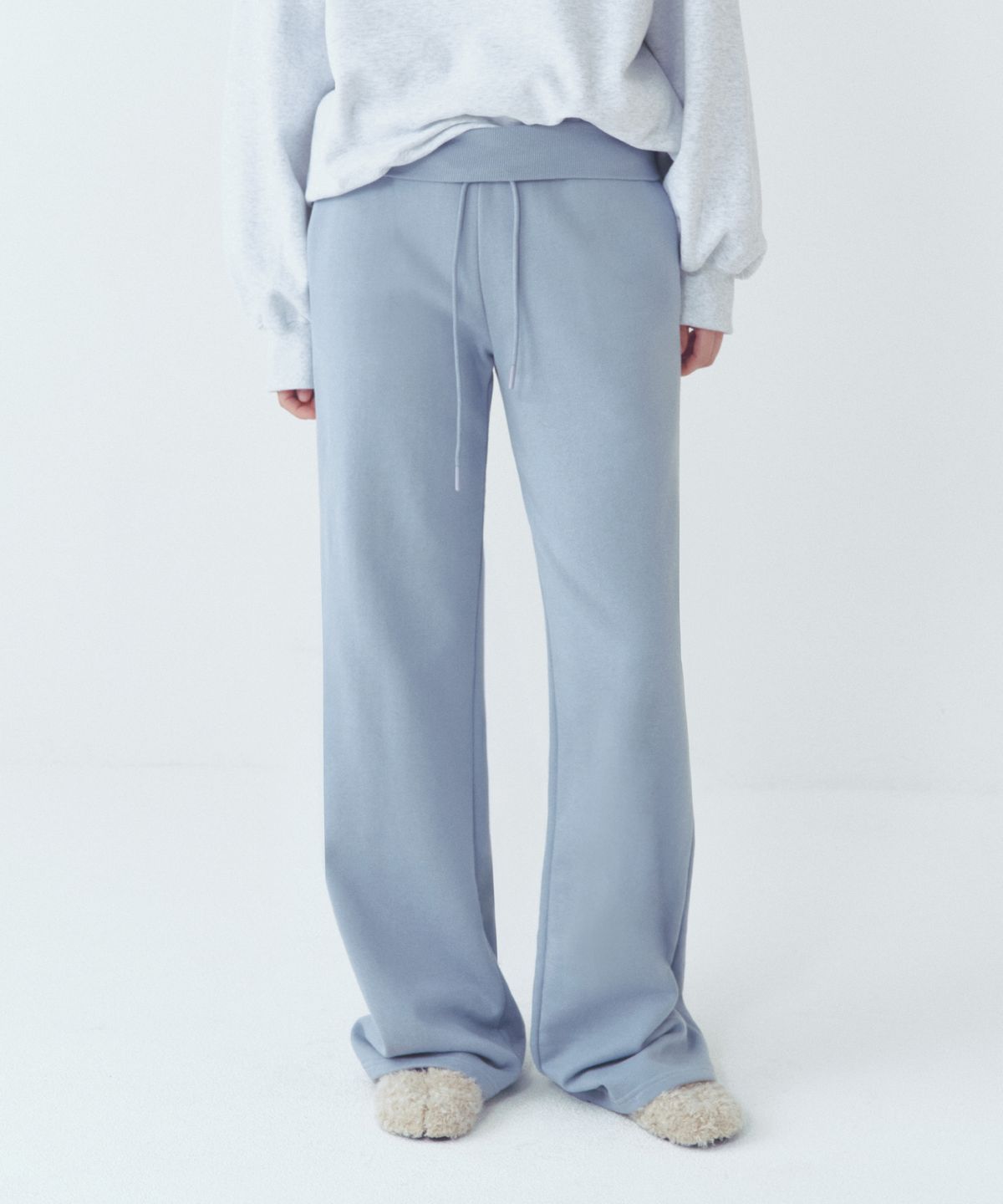 씨타(CITTA) Every Day Relaxed Wide Band Boot-cut Pants_CTB559(Sky Blue)