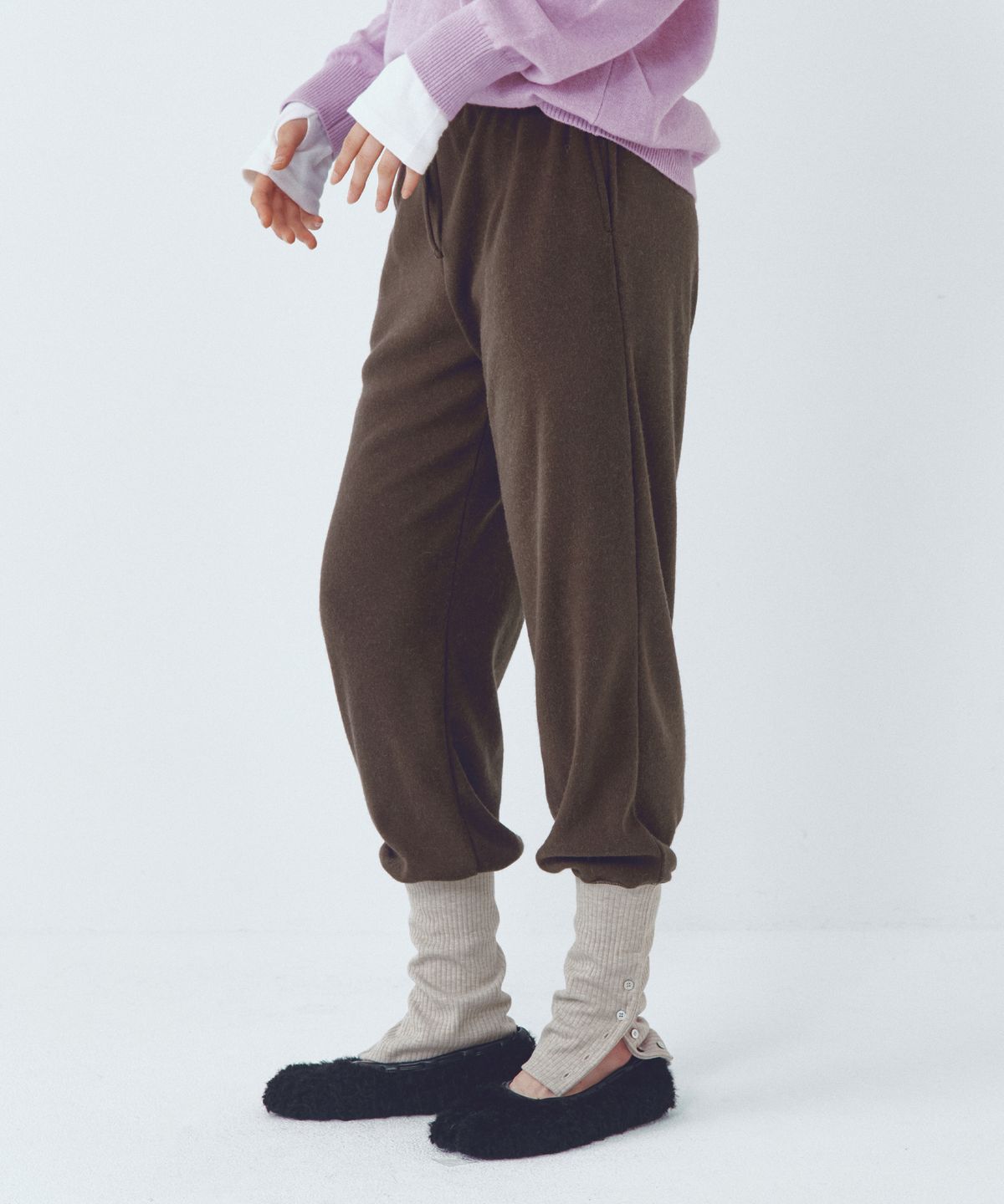 씨타(CITTA) Essential Leg Warmer Layerd Pants_CTB558(Brown)