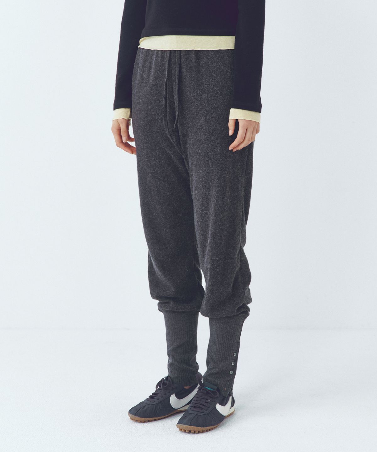 씨타(CITTA) Essential Leg Warmer Layerd Pants_CTB558(Charcoal)