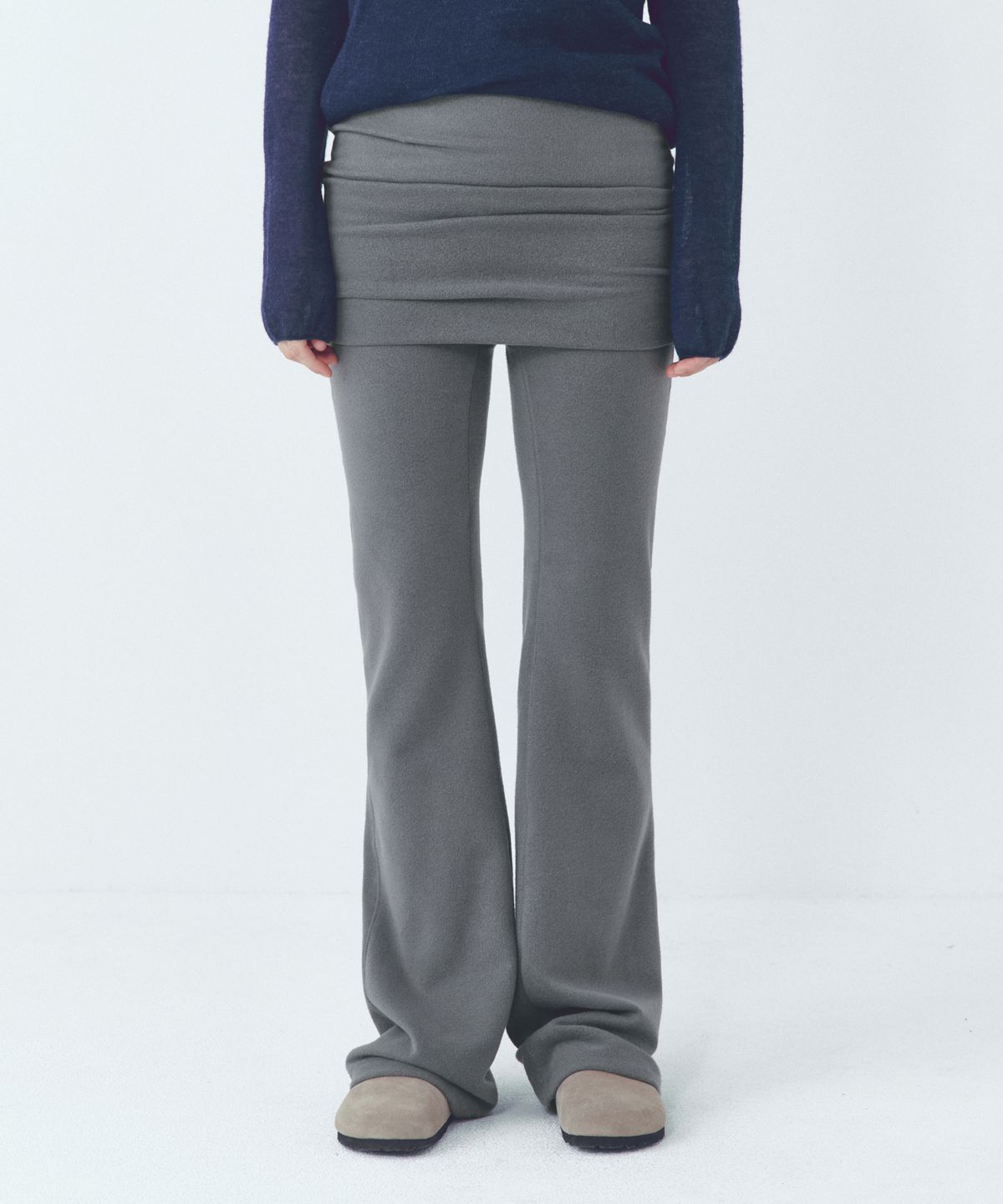 씨타(CITTA) Every Day Comfort Layerd Skirt Pants_CTB556(Charcoal)