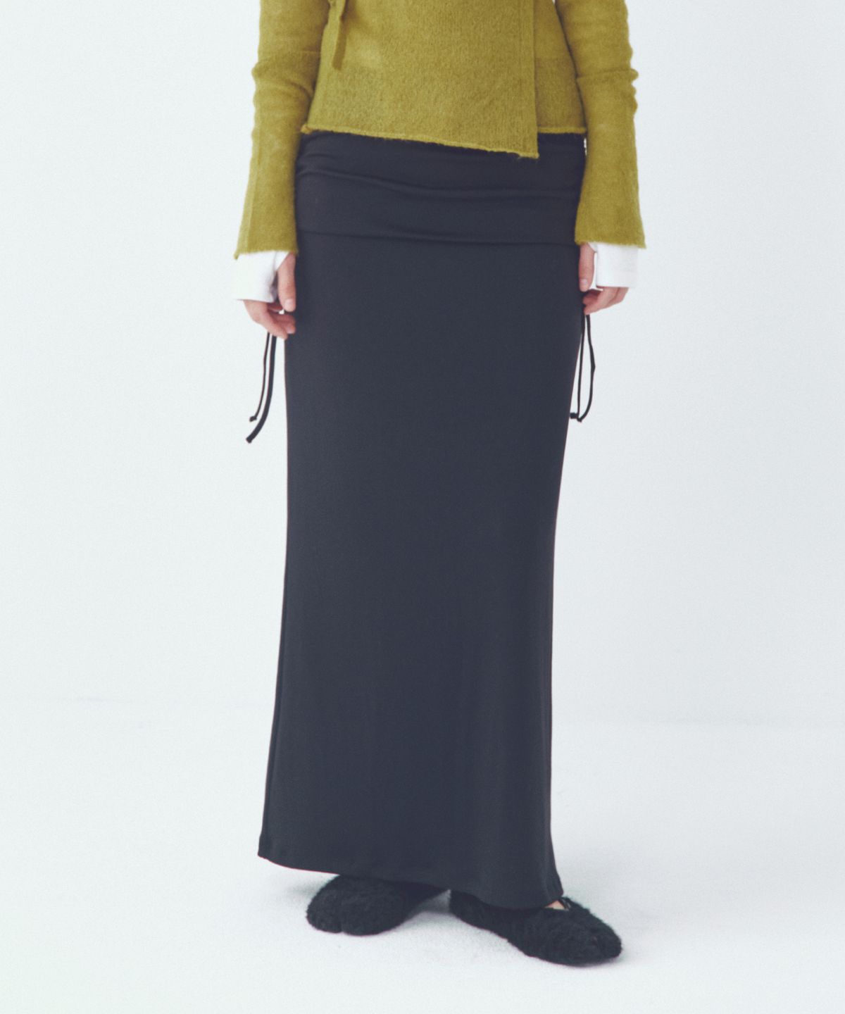 씨타(CITTA) Every Day Comfort Long Skirt (FW)_CTS623(Charcoal)