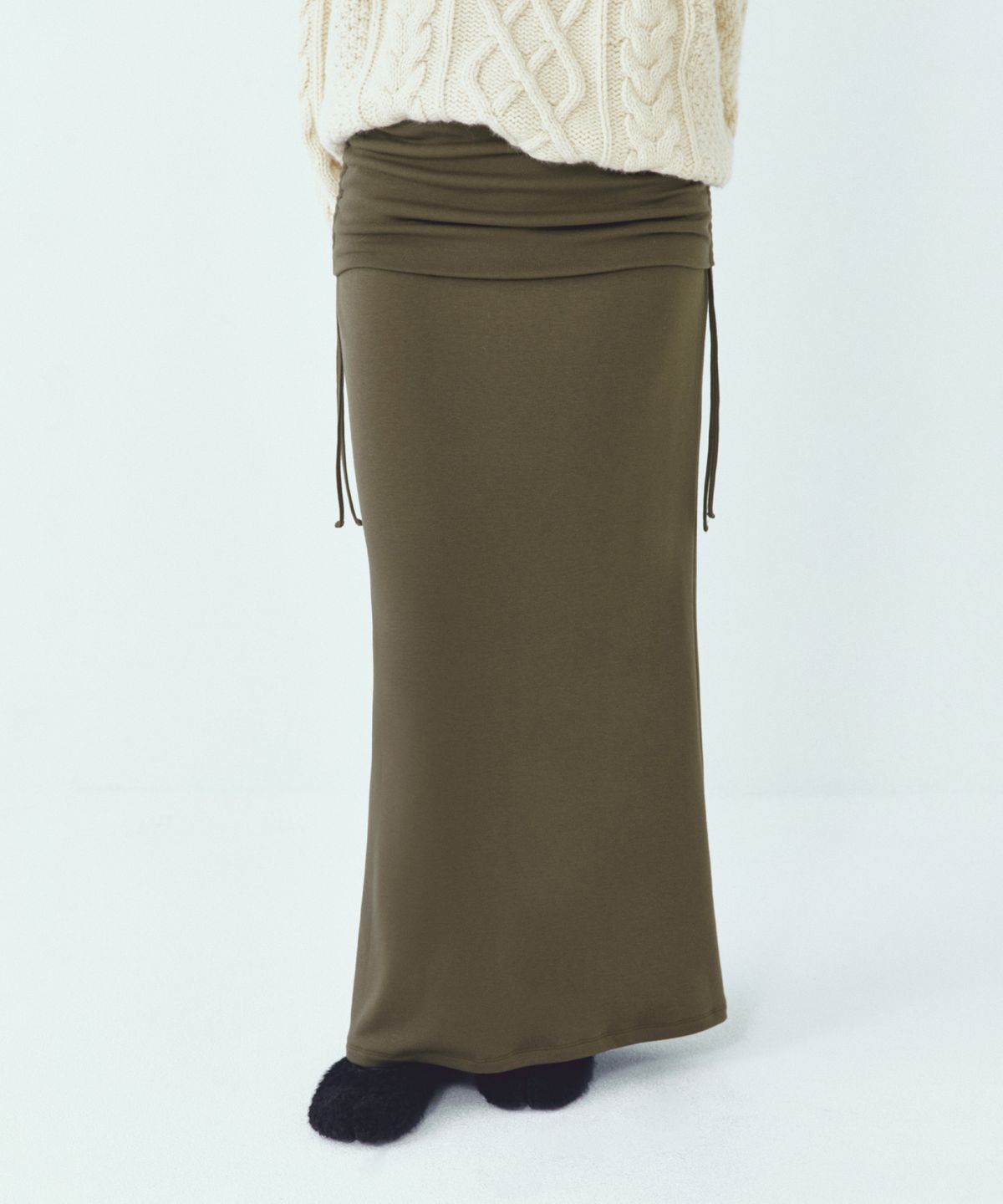 씨타(CITTA) Every Day Comfort Long Skirt (FW)_CTS623(Khaki)