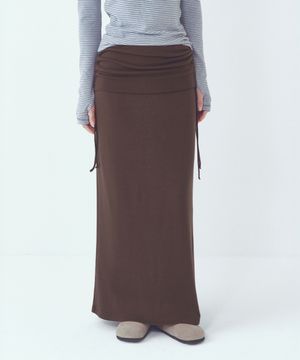 Every Day Comfort Long Skirt (FW)_CTS623(Brown)