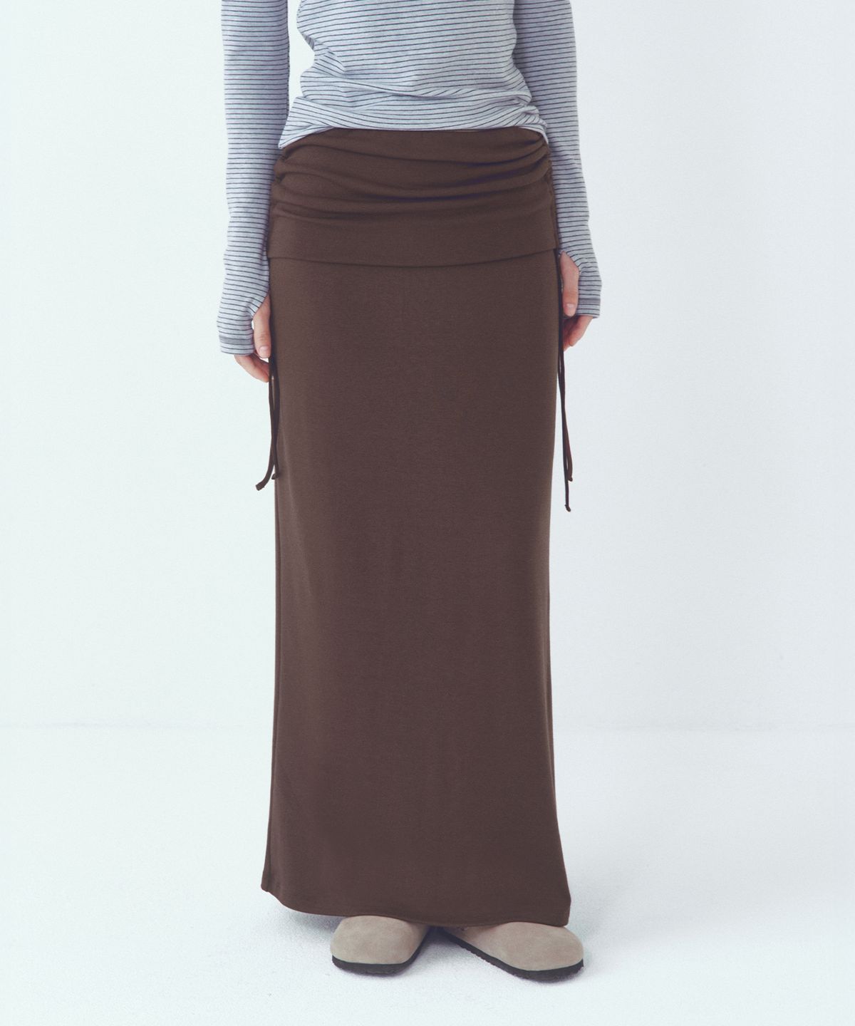 씨타(CITTA) Every Day Comfort Long Skirt (FW)_CTS623(Brown)