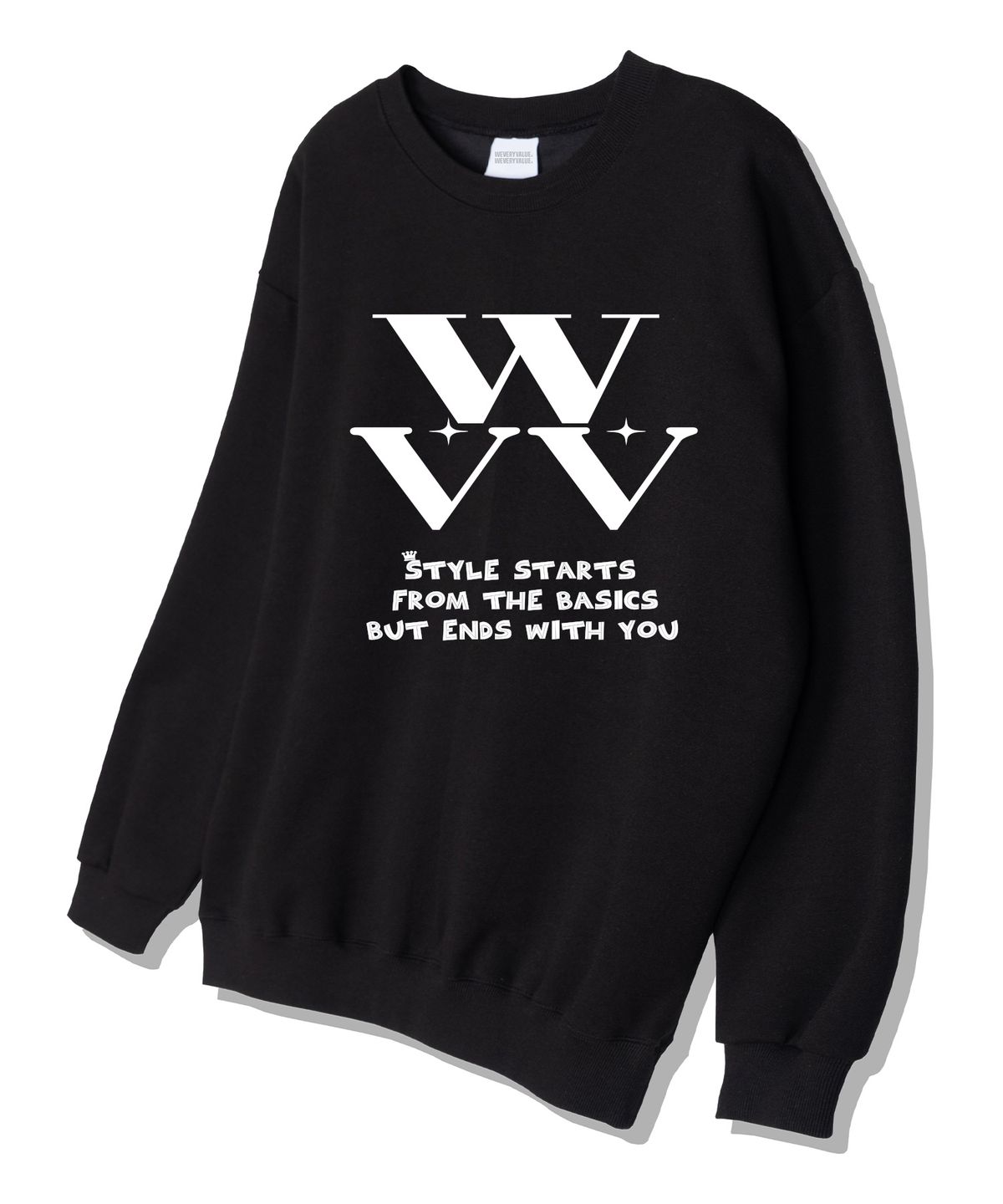 위베리벨류(WEVERYVALUE) 프롬스타일 오버핏 쮸리 스웨트셔츠 블랙