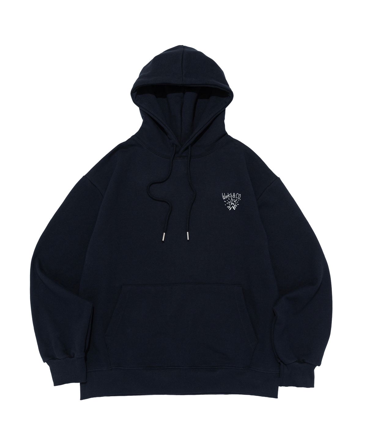 웍스앤코(WORKS & CO.) CAMP FIRE 후드티셔츠 (네이비)