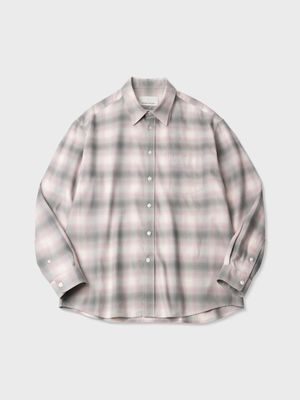 코튼 옴브레 체크 컴포트 셔츠 (PINK)