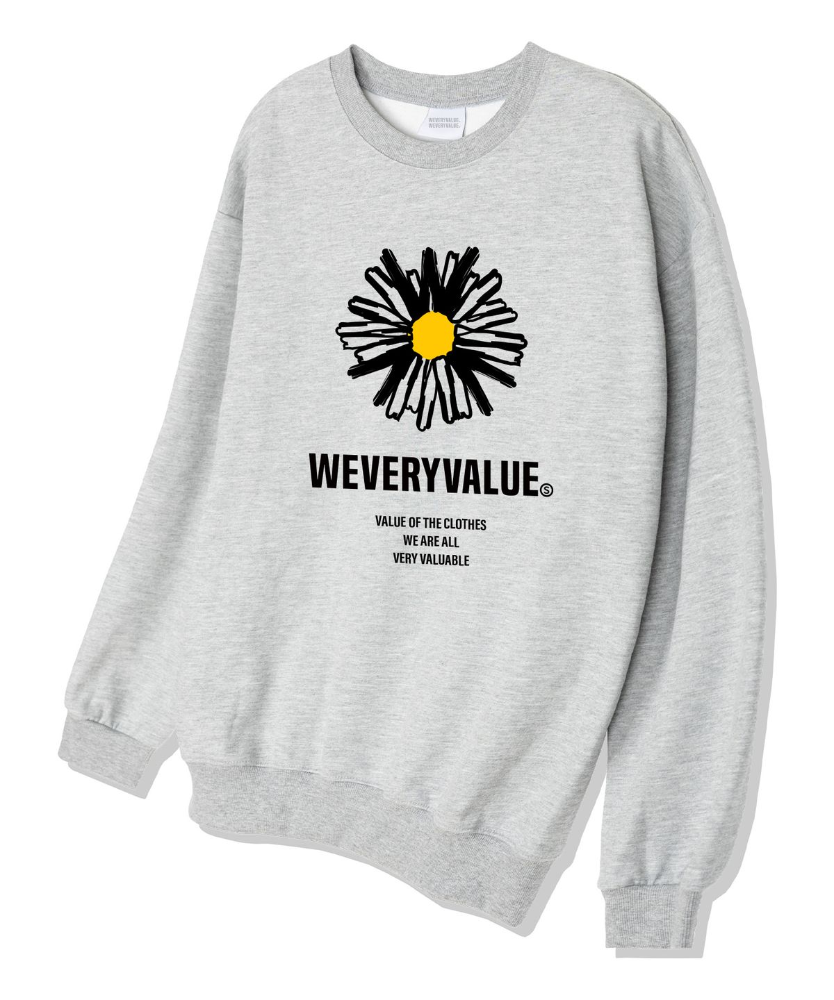 위베리벨류(WEVERYVALUE) 위플로우 오버핏 쮸리 스웨트셔츠 그레이