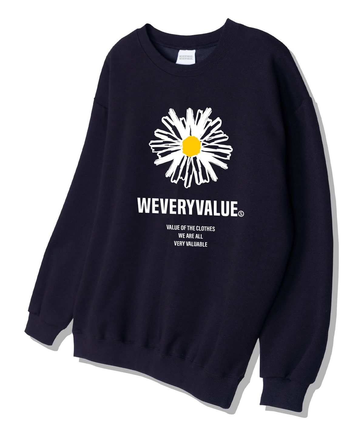 위베리벨류(WEVERYVALUE) 위플로우 오버핏 쮸리 스웨트셔츠 네이비