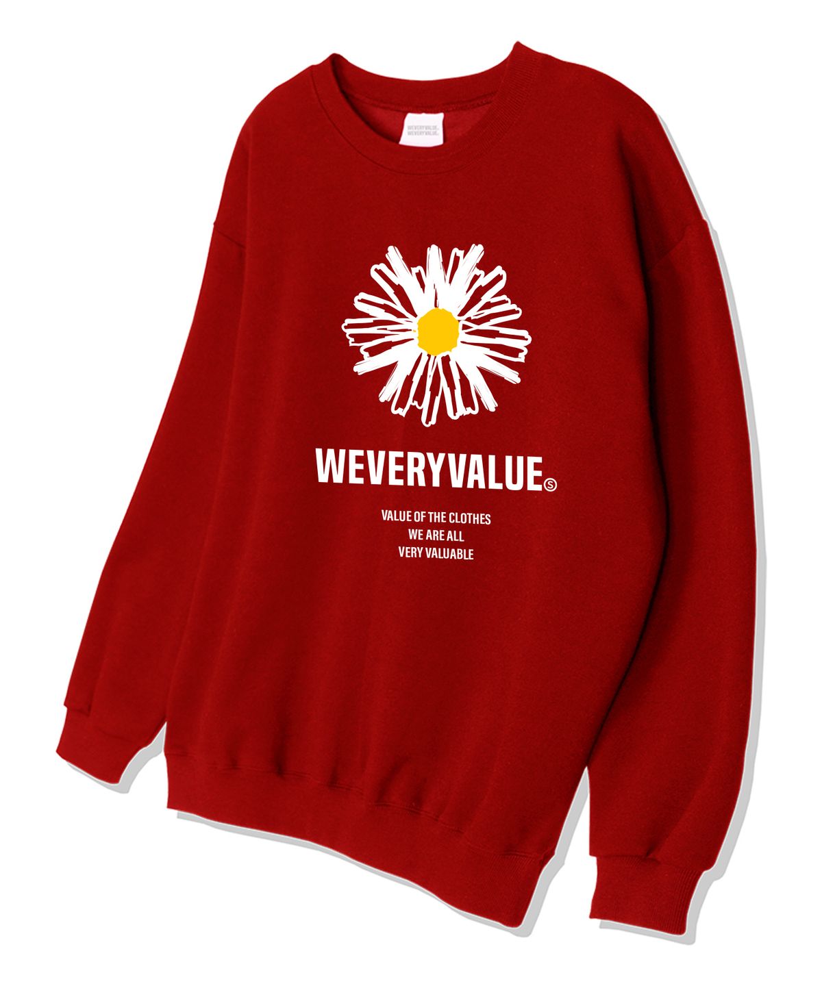 위베리벨류(WEVERYVALUE) 위플로우 오버핏 쮸리 스웨트셔츠 레드