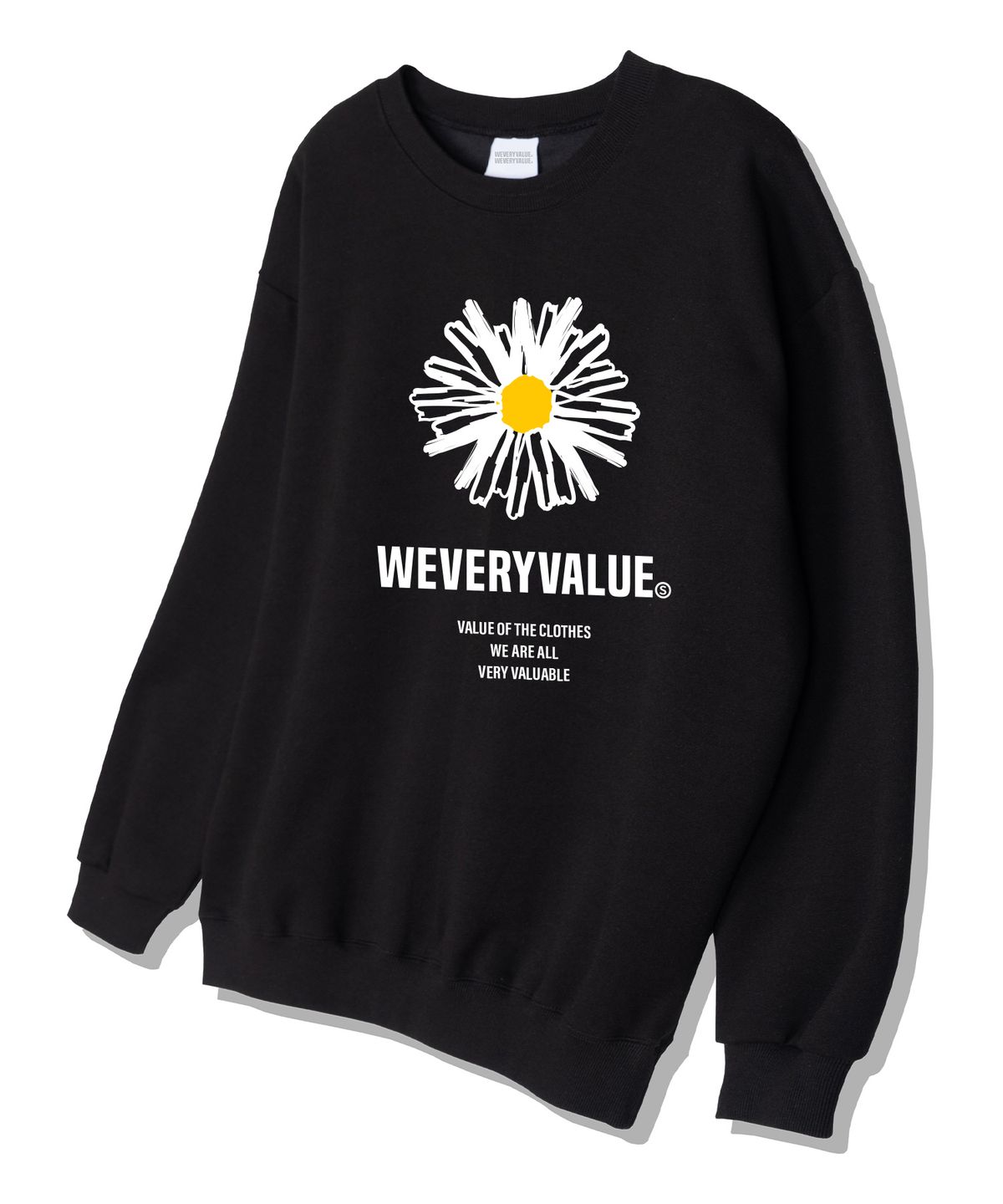 위베리벨류(WEVERYVALUE) 위플로우 오버핏 쮸리 스웨트셔츠 블랙