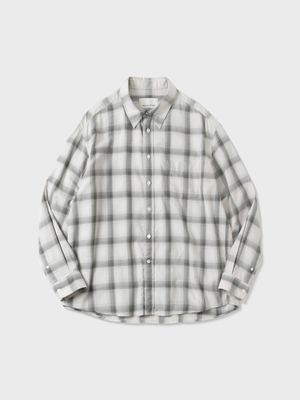 코튼 레이온 체크 컴포트 셔츠 (SAGE GREY)