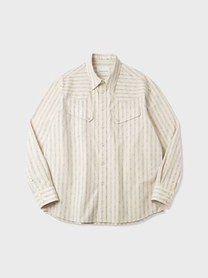 코튼 스트라이프 웨스턴 셔츠 (BEIGE)
