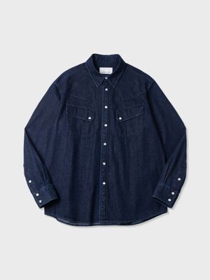 코튼 데님 웨스턴 셔츠 (INDIGO)