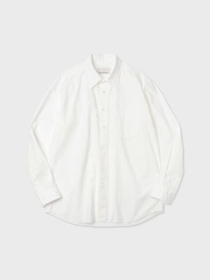 코튼 타입라이터 테이퍼드 셔츠 (WHITE)