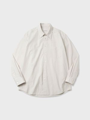 코튼 타입라이터 테이퍼드 셔츠 (GREIGE)