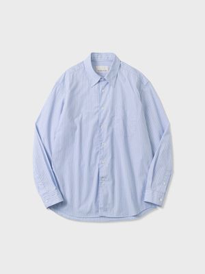 코튼 스트라이프 테이퍼드 셔츠 (SAX BLUE)