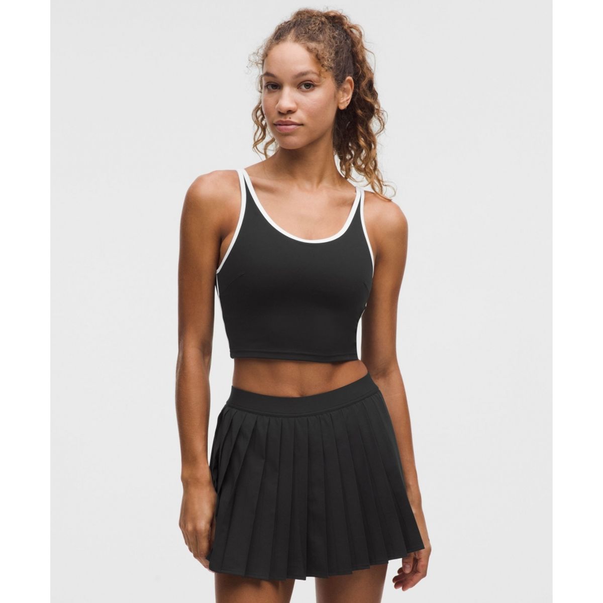 룰루레몬(LULULEMON) 스쿱넥 컷아웃 테니스 탱크탑 *미디엄 서포트, B C컵  BLK WHT