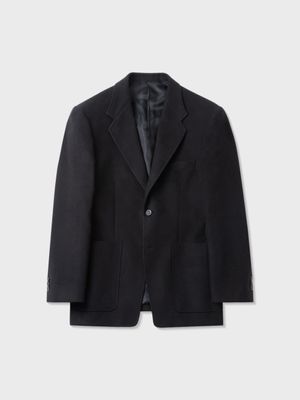 브러시드 실크 테일러드 재킷 (BLACK)