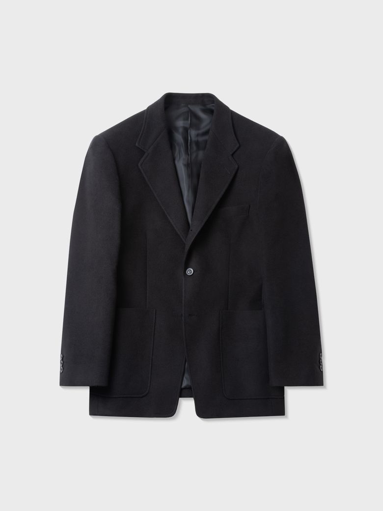 브러시드 실크 테일러드 재킷 (BLACK)