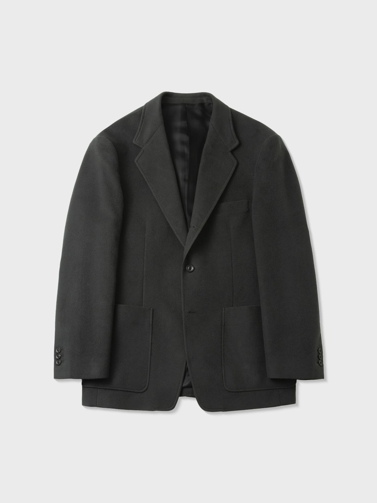 아틀리에 델디오(ATELIER DELDIO) 브러시드 실크 테일러드 재킷 (CHARCOAL GREY)