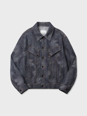 코튼 자카드 데님 재킷 (INDIGO)