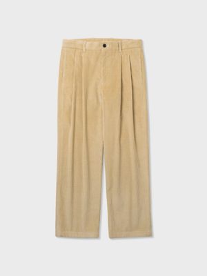 코튼 코듀로이 플리티드 팬츠 (BEIGE)