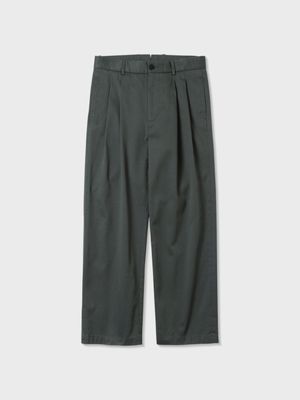 코튼 치노 플리티드 팬츠 (GREY)