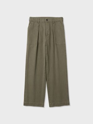 코튼 헤링본 퍼티그 팬츠 (OLIVE)