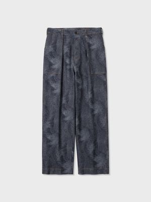 코튼 자카드 데님 퍼티그 팬츠 (INDIGO)