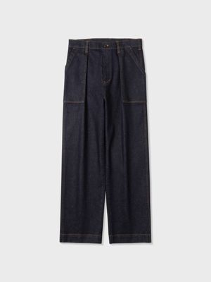코튼 데님 퍼티그 팬츠 (INDIGO)