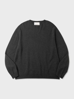 베이비 알파카 울 블렌드 니트 (CHARCOAL GREY)