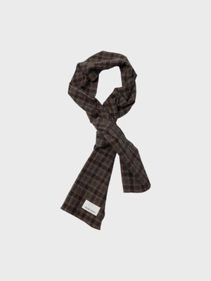 울 셔링 체크 스카프 (ORANGE)