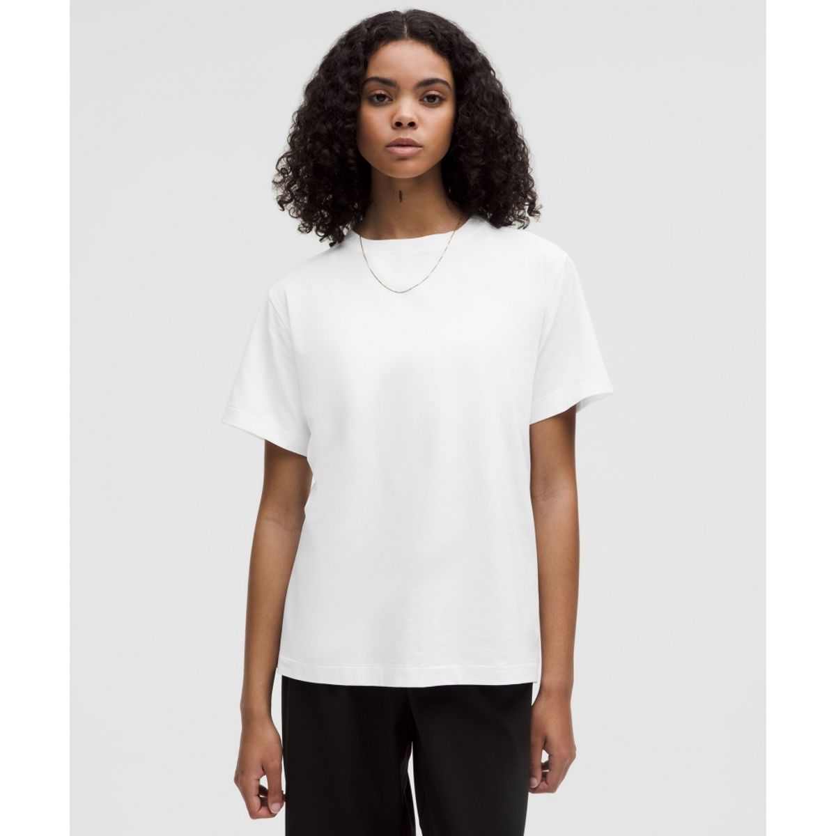 룰루레몬(LULULEMON) 코튼 크루넥 티셔츠  WHT