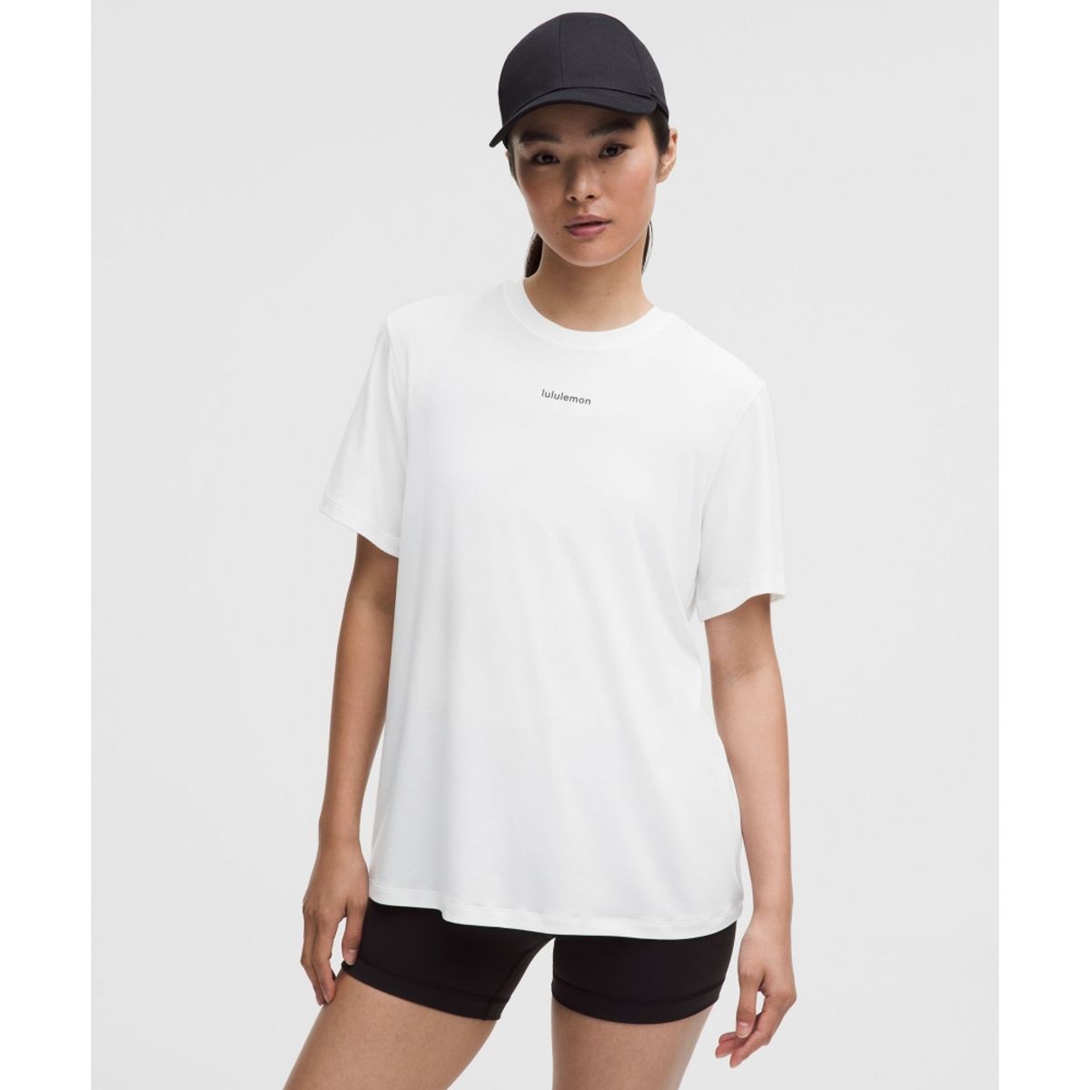 룰루레몬(LULULEMON) 저지 트레이닝 숏슬리브 셔츠 *워드마크  WHT