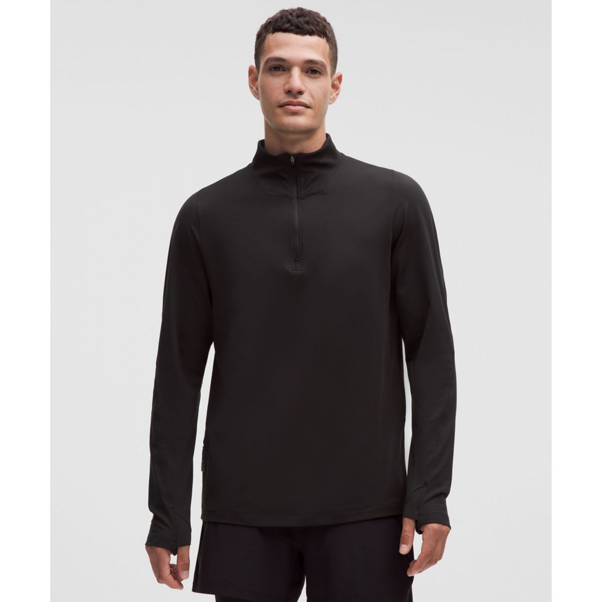 룰루레몬(LULULEMON) Rulu 플리스 하프집 롱슬리브 셔츠  BLK