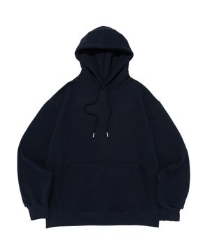 (빅사이즈) 플레인 오버핏 후드 티셔츠  (네이비)