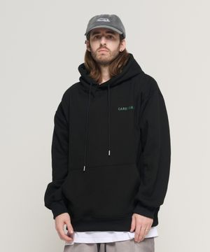 (빅사이즈) 에센셜 로고 후드 티셔츠 (블랙)