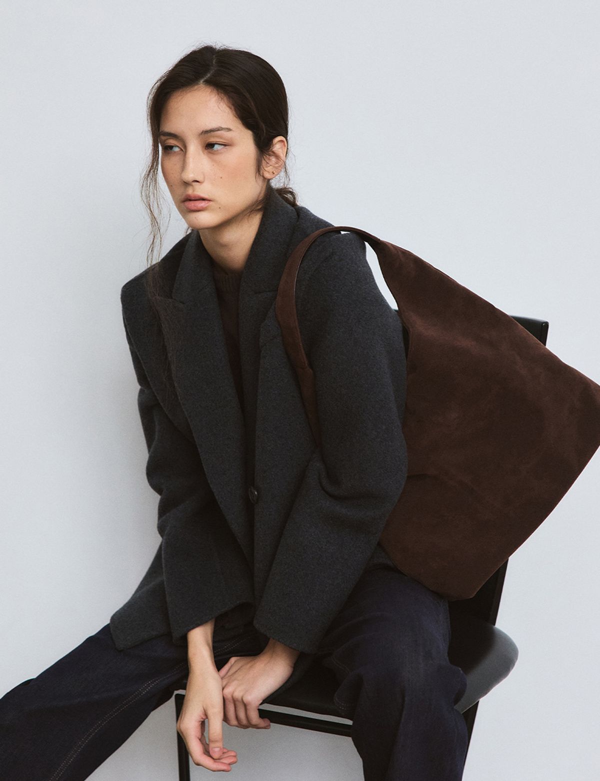 더엘로(THEELO) Cash Handmade Double Jacket (Charcoal)
